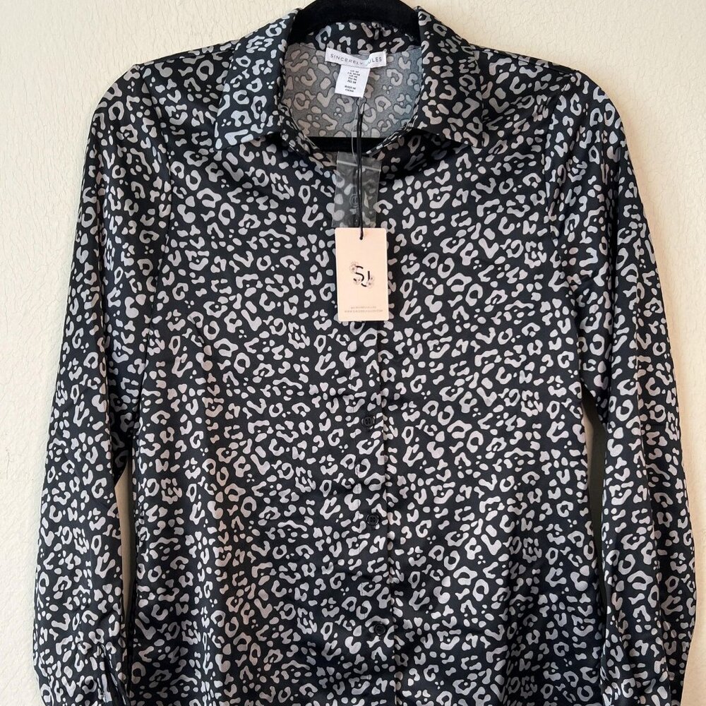 Sincerely Jules leopard print satin Blouse